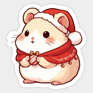 Cute Christmas Hamster Sticker